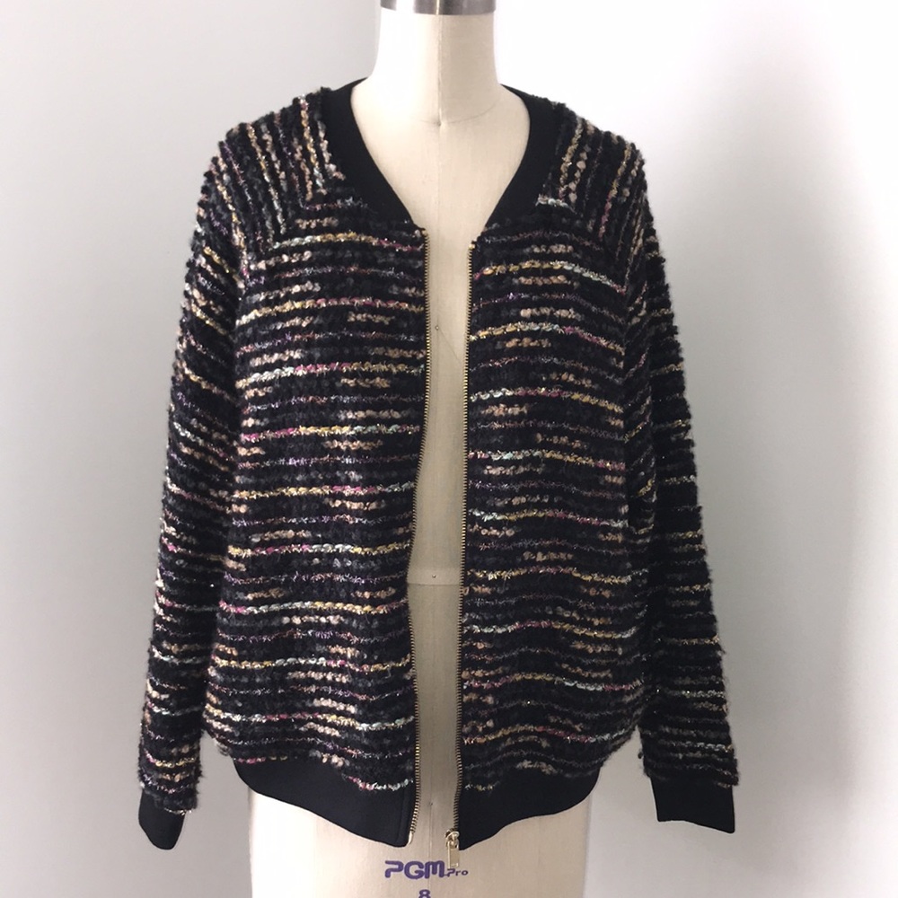 Knit bomer jacket